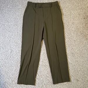 NWT Madewell The Fairbanks Pants Size 10 Dark Olive Green Slim Tapered Pintucked